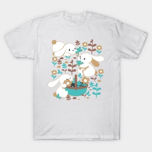 Cute Spring Bunny and Easter Garden Alternate Design T-Shirt